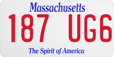 MA license plate 187UG6