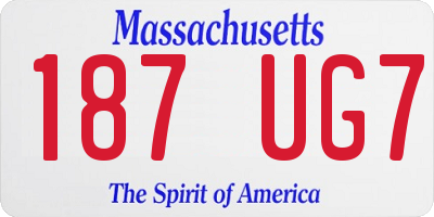 MA license plate 187UG7