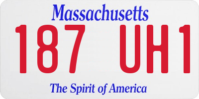 MA license plate 187UH1