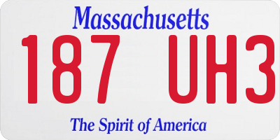MA license plate 187UH3