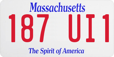 MA license plate 187UI1