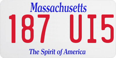 MA license plate 187UI5