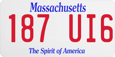 MA license plate 187UI6