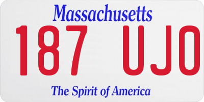 MA license plate 187UJ0