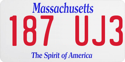 MA license plate 187UJ3