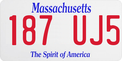 MA license plate 187UJ5
