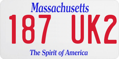 MA license plate 187UK2