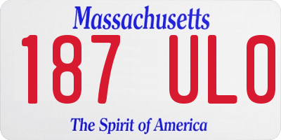 MA license plate 187UL0