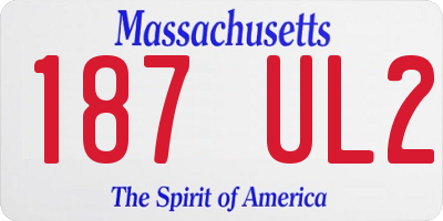 MA license plate 187UL2