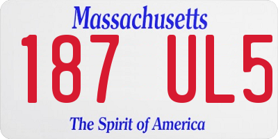 MA license plate 187UL5