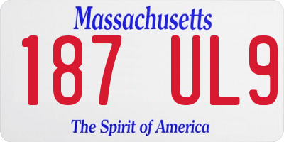 MA license plate 187UL9