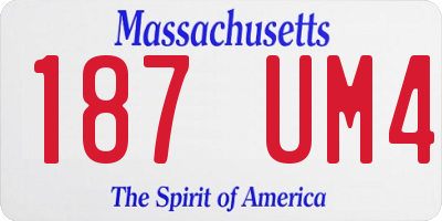MA license plate 187UM4