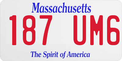 MA license plate 187UM6