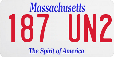 MA license plate 187UN2