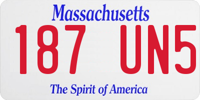 MA license plate 187UN5