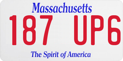MA license plate 187UP6
