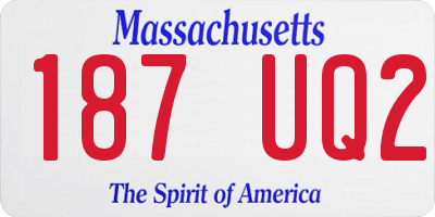 MA license plate 187UQ2