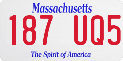 MA license plate 187UQ5