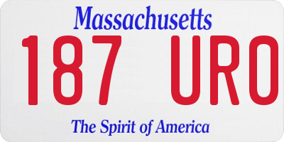 MA license plate 187UR0
