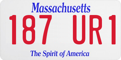 MA license plate 187UR1