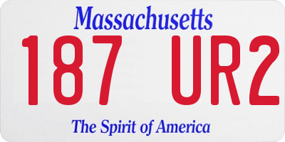 MA license plate 187UR2