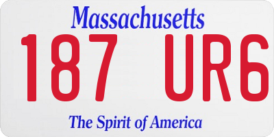 MA license plate 187UR6