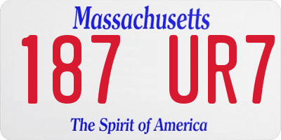 MA license plate 187UR7