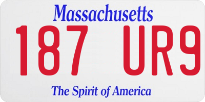 MA license plate 187UR9