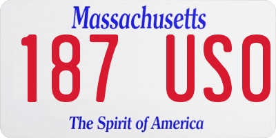 MA license plate 187US0
