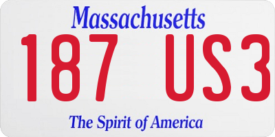 MA license plate 187US3