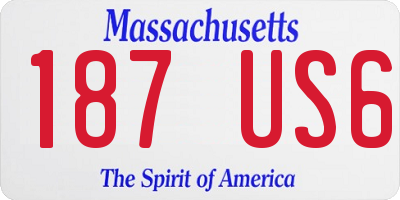 MA license plate 187US6