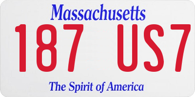 MA license plate 187US7