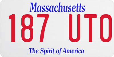 MA license plate 187UT0