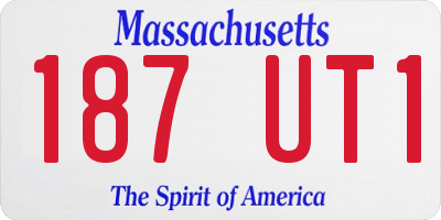 MA license plate 187UT1
