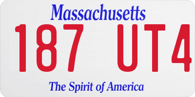 MA license plate 187UT4