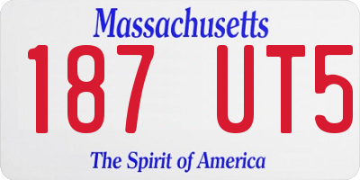 MA license plate 187UT5