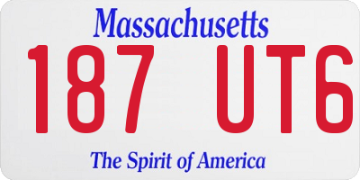 MA license plate 187UT6