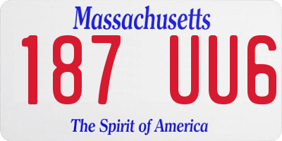 MA license plate 187UU6