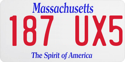 MA license plate 187UX5