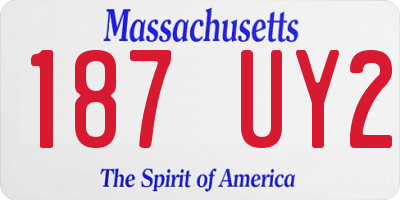 MA license plate 187UY2