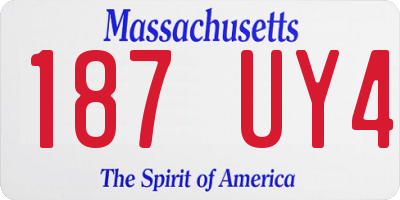 MA license plate 187UY4