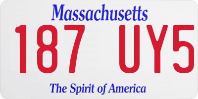 MA license plate 187UY5