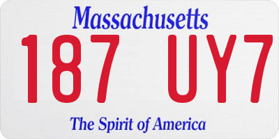 MA license plate 187UY7