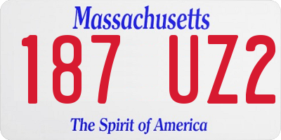 MA license plate 187UZ2