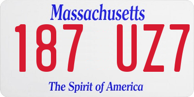 MA license plate 187UZ7