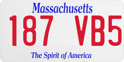 MA license plate 187VB5