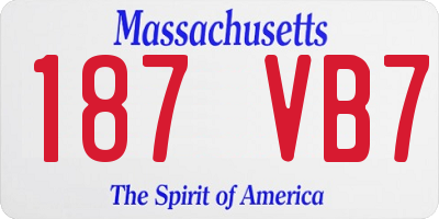 MA license plate 187VB7