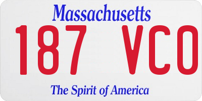MA license plate 187VC0