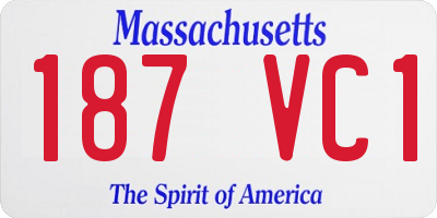 MA license plate 187VC1