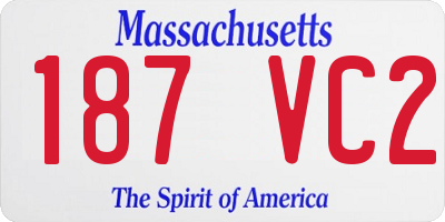MA license plate 187VC2